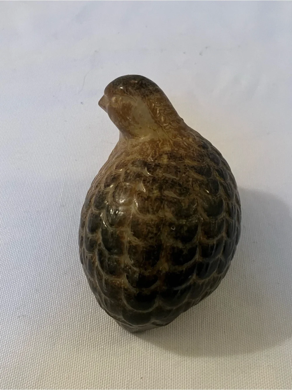 VTG MCM Quail Bird Sculpture 3in Ceramic Pottery Brown Maximalist Fall Cottage